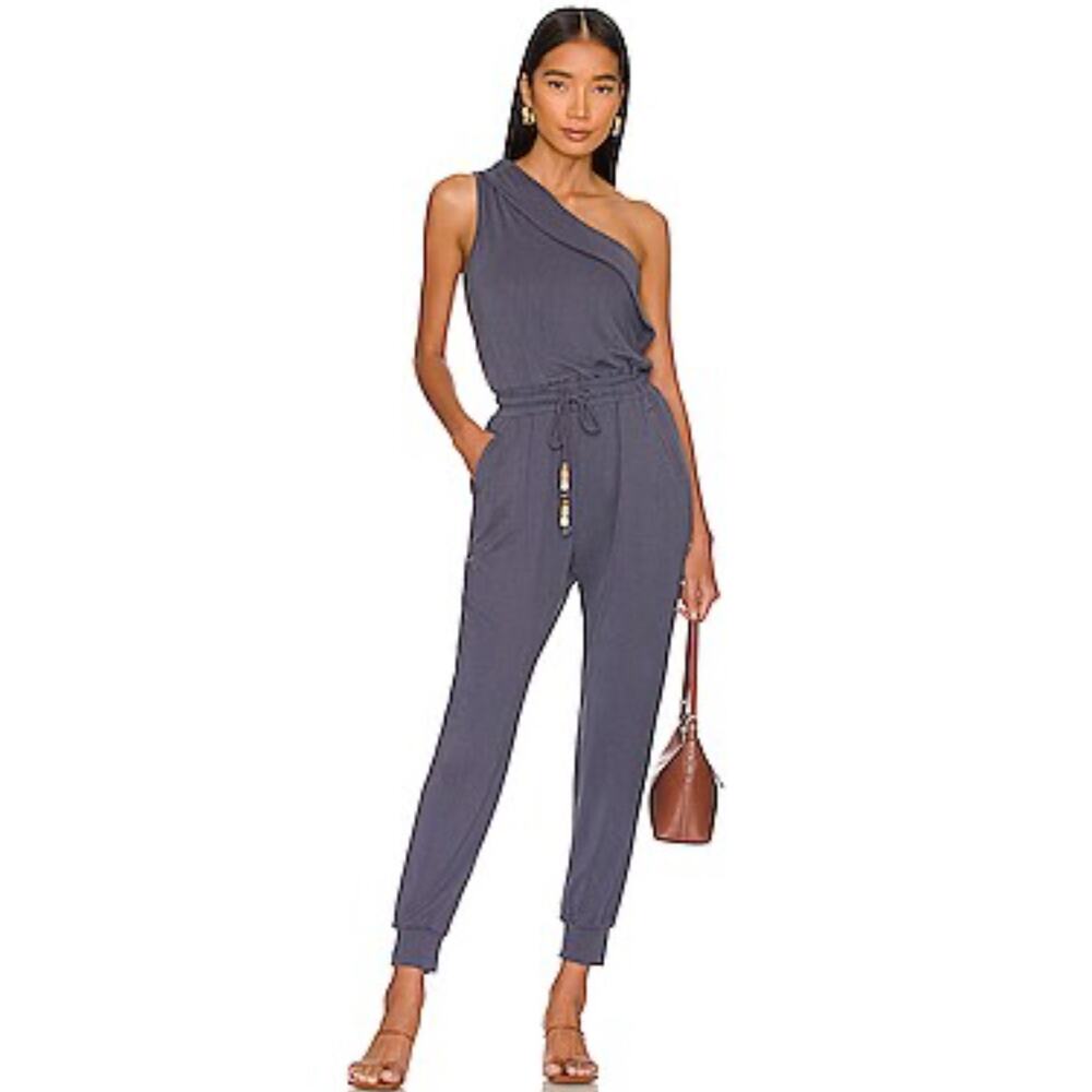 Heirloom Stretchy One Shoulder Sierra Jumpsuit‎ in Gunmental Size XS